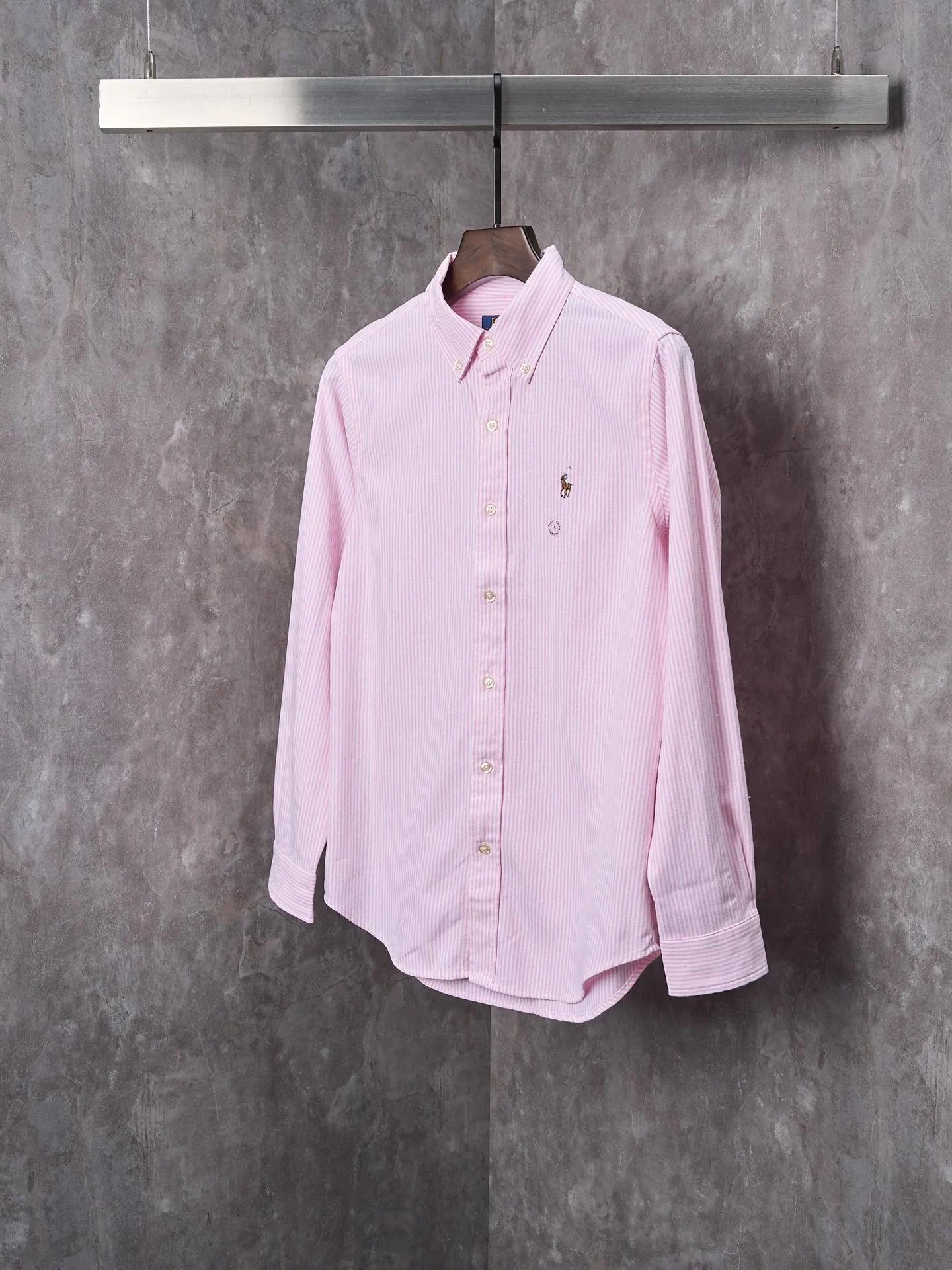 P340 Actual hanging auction】Ralph Lauren/Ralph Lauren couples must-have vertical striped pony embroidered cotton long-sleeved shirt [Ready stock] XS S M L XL